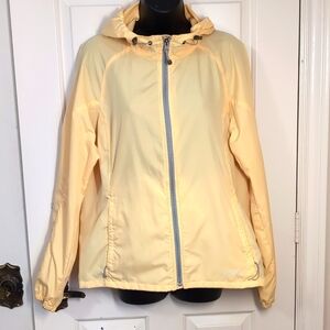 Eddie Bauer Sport Packable Rain Jacket Windbreaker Size Medium Bright Yellow